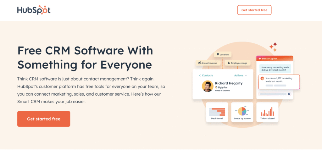 HubSpot CRM Screenshot