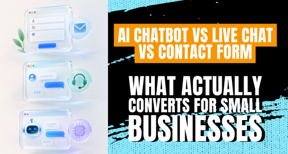 Contact form vs live chat vs AI chatbot: three website lead capture methods for improving small business conversion rates.