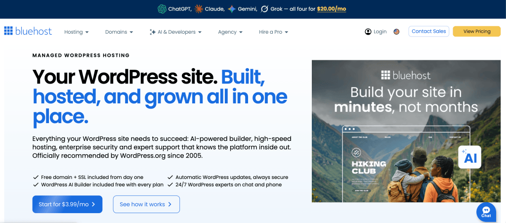 BlogProcess - WordPress Hosting Providers - Bluehost