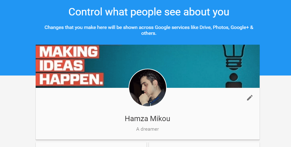 Manages what information people can see about you with Google’s AboutMe